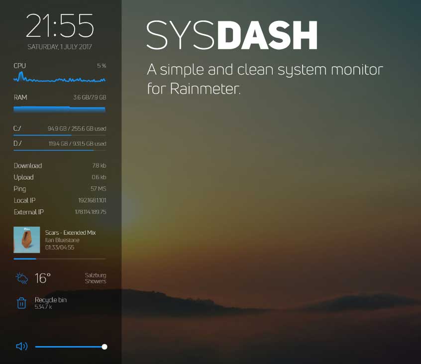 rainmeter skin for cpu temp